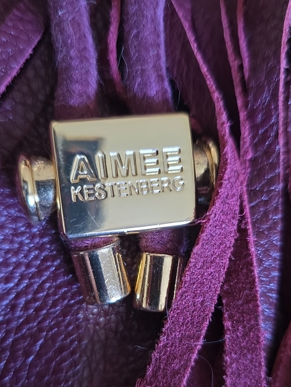 Aimee kestenberg burgundy Fringe Crossbody Bag - Picture 2 of 6